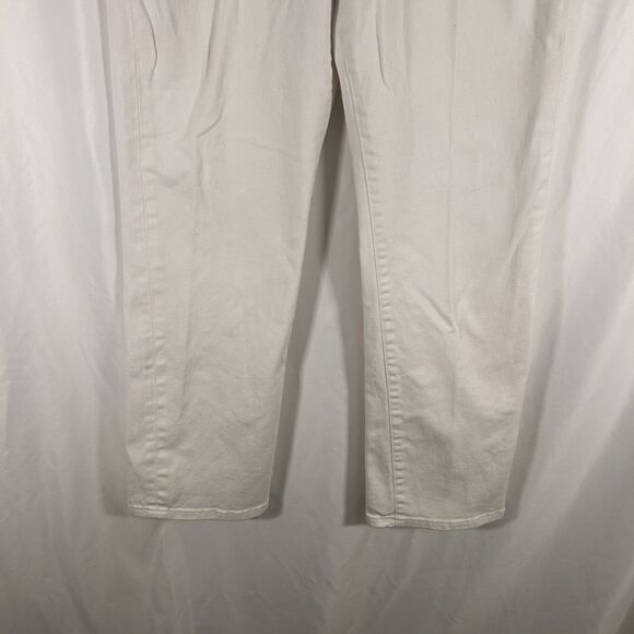 Lauren Jeans Co Ralph Lauren Pants Women 12 White Denim Pockets Classic Straight - Picture 3 of 10